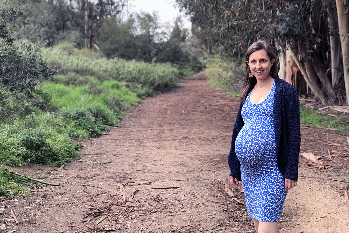 Kristin pregnant in the park - Can acupuncture induce labor?