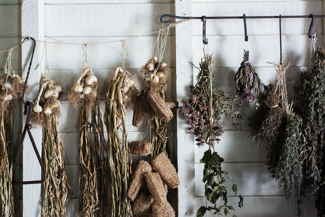 Natural Solutions for Menstrual Painherbs hung to dry -